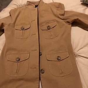 Three diff. jackets here: one pink, ivory, & gold